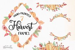 Pumpkin Harvest Festival Frames Watercolor Clipart Border Autumn Fall Product Image 1