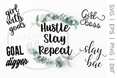 SVG Quotes &quot;Girl Hustle Bundle&quot; 15 Inspirationsal Designs Product Image 2