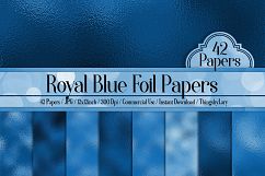 42 Royal Blue Metallic Foil Texture Digital Papers Product Image 1