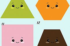 Kawaii Shapes Clipart Product Image 4