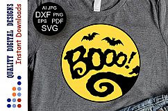 Halloween sign svg BOO! Fall decor Bats clipart Ghost Product Image 1