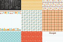 Bon appetite, Food papers, Kitchen papers, retro kitchen digital paper, scrapbook paper, scrapbooking, Bakery Paper, Cooking Paper Product Image 2