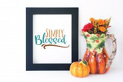 Simply Blessed SVG - Fall SVG Cut File - DXF EPS PNG JPG PDF Product Image 4
