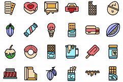 Chocolate icons set vector flat Product Image 1