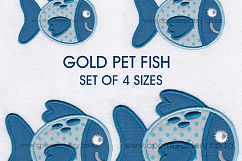 Gold Spotted Fish Applique Machine Embroidery Design Product Image 1