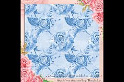 100 Seamless Watercolor Wedding Rose Digital Papers Product Image 2