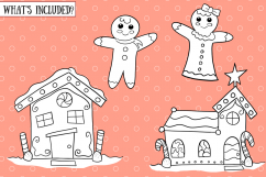 Gingerbread Houses Digital Stamps Product Image 2