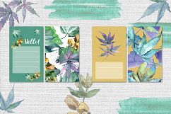 Watercolor cannabis PNG leaves set Product Image 5