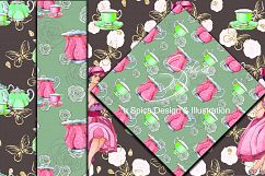 Tea party. Digital Paper pack Product Image 5