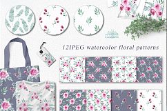 Watercolor floral marsala Product Image 5