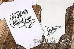 Baseball, Softball, littlest fan, baby outfit, SVG Cut Files Product Image 2