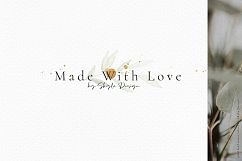 Gold leaf watercolor alphabet clipart Product Image 12