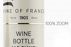 Matte Glass Wine Bottle Mockup Product Image 6