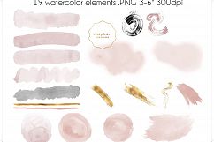Blush Pink Watercolor Flowers Clip Art Product Image 4