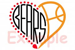 Chicago Bears Sport Heart SVG School Spirit football 976s Product Image 3