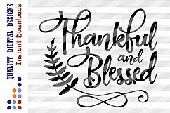 Thankful and Blessed svg Thankful sign Cutting file Quote Product Image 2