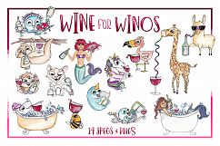 Animal, Watercolor, Clipart, Sublimation, Wine, Winos, PNG Product Image 2