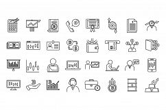 Trader icons set, outline style Product Image 1