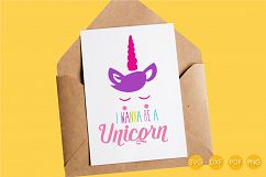 unicorn-face-wannabe cutting files svg, dxf, pdf, eps included - cut files for cricut and silhouette - Cutting Files SG Product Image 3