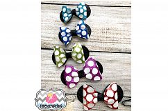 5 Sizes Pinch Circle Hair Bow, Polka Dot Bow Template Product Image 2