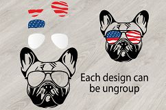 Bulldog USA Flag Glasses Paw, Head French Dog 4th July 827S Product Image 4