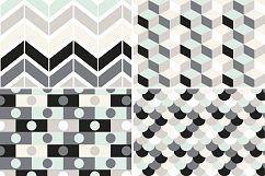 8 Seamless Retro Modern Patterns - Mint Green, Ivory &amp; Gray - Set 1 Product Image 6