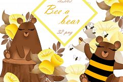 Bee a bear clipart Product Image 1