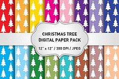 Christmas Digital Paper Pack / Christmas Tree Backgrounds / Scrapbooking / Patterns / Printables / Card Making Product Image 1