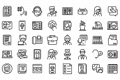 Personal assistant icons set, outline style Product Image 1