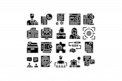 Administrator Business Glyph Set Vector Illustration Product Image 1