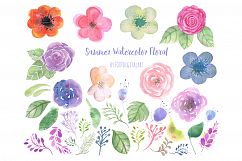 Watercolor Flowers Wedding Wreath Clipart Hand Painted Product Image 5