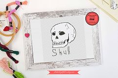 Black and White Skull Cross Stitch pattern PDF, Funny Stitch Product Image 2
