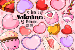 Kawaii Valentines Day Clipart Product Image 1