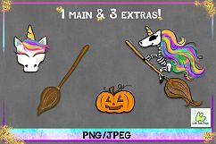 Halloween, Unicorn Skeleton, Clipart, Sublimation, Pumpkin Product Image 2