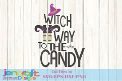 Witch way to the Candy Halloween SVG Witch legs Dxf EPS PNG Product Image 1