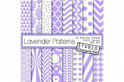 Lavender Patterns Digital Paper - Purple Patterned Paper Product Image 1