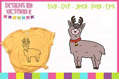 Reindeer Llama, Christmas, SVG, DXF, PNG Product Image 1