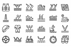 Synchronized swimming icon, outline style Product Image 1