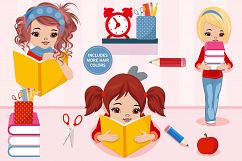 Alice back to school clipart, Alice back to school graphics Product Image 1