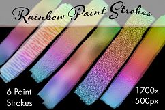 Rainbow Paint Strokes - Set of 6 Brushstroke Images Product Image 1