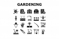 Gardening Equipment Collection Icons Set Vector Product Image 1