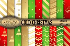 Gold Metallic Christmas background 8, 5 x 11 inch Product Image 1
