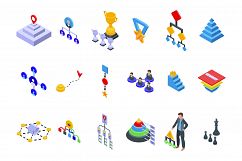 Hierarchy icons set, isometric style Product Image 1