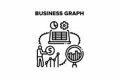 Business Graph Vector Black Illustration Product Image 1
