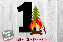 1st Campfire Birthday Set SVG Product Image 1
