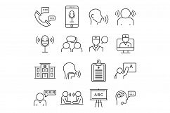 Speech therapist icons set, outline style Product Image 1