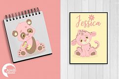 Pink Safari Baby Animals clipart, graphics, illustrations AMB-1209 Product Image 3