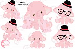 ELEPHANT babies in pink! BUNDLE! 53 cliparts, graphics and illustrations and Patterns AMB-2276 Product Image 8