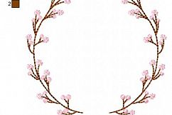 Sakura Floral Wreath Font Frame Monogram Design - EMBROIDERY DESIGN FILE - Instant download - Vp3 Hus Dst Jef Pes formats hoop 4x4 5x7 6x10 Product Image 4