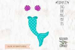 Mermaid tail and clam bra, scale in SVG, DXF, PNG,EPS format Product Image 1